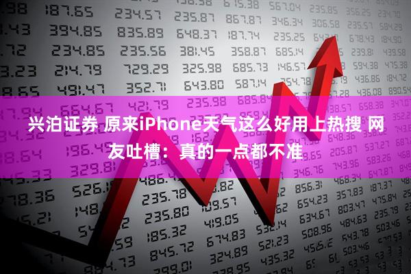 兴泊证券 原来iPhone天气这么好用上热搜 网友吐槽：真的一点都不准