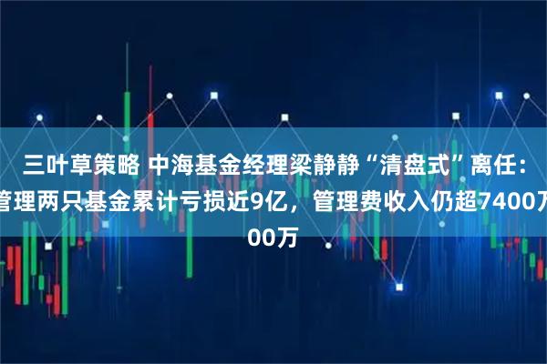 三叶草策略 中海基金经理梁静静“清盘式”离任：管理两只基金累计亏损近9亿，管理费收入仍超7400万