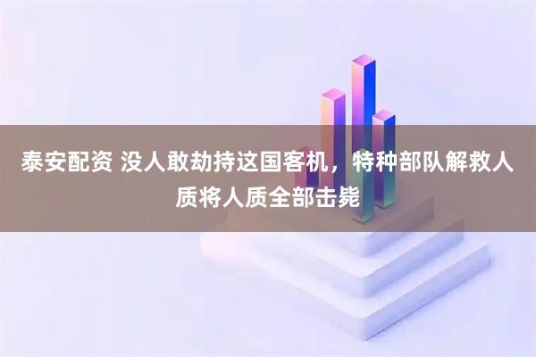 泰安配资 没人敢劫持这国客机，特种部队解救人质将人质全部击毙